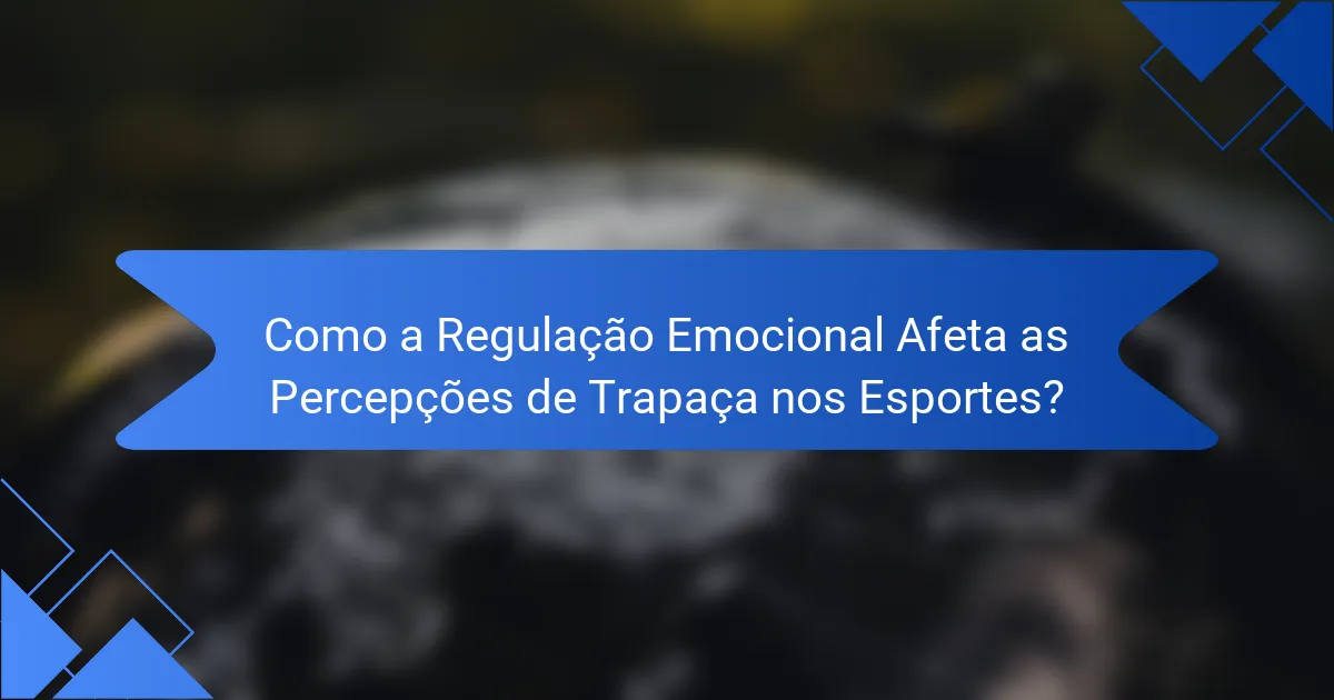 Como a Regulação Emocional Afeta as Percepções de Trapaça nos Esportes?