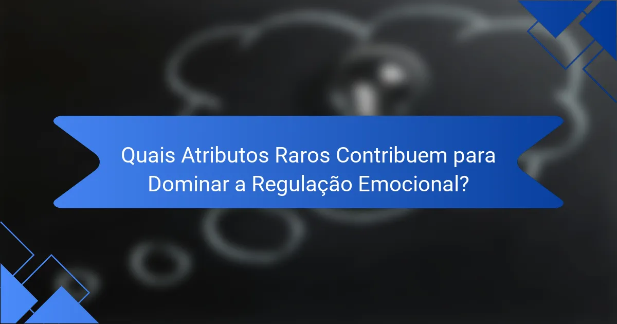 Quais Atributos Raros Contribuem para Dominar a Regulação Emocional?