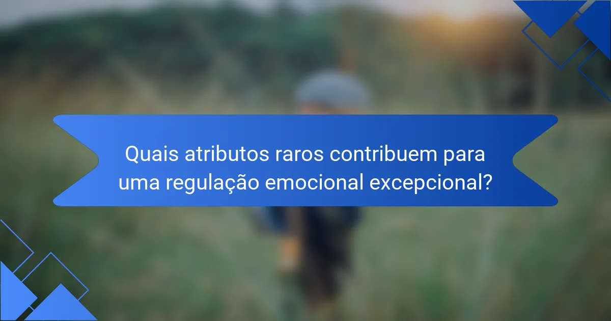 Quais atributos raros contribuem para uma regulação emocional excepcional?