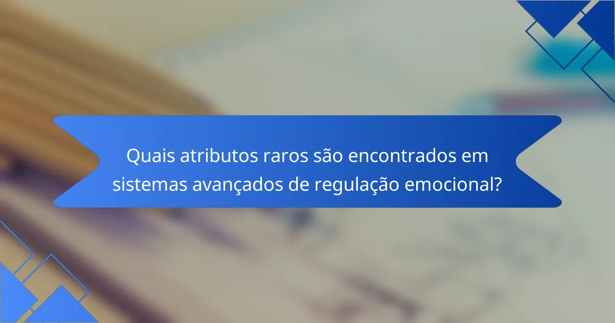 Quais atributos raros são encontrados em sistemas avançados de regulação emocional?