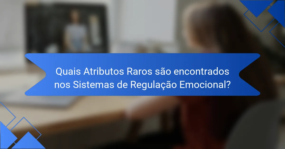 Quais Atributos Raros são encontrados nos Sistemas de Regulação Emocional?